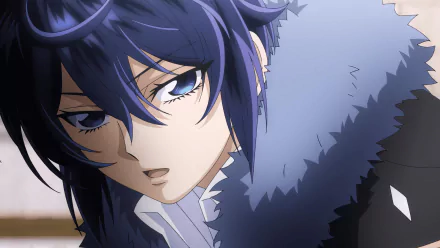 HD Anime Wallpaper featuring a close-up of a blue-haired character from '7th Time Loop: The Villainess Enjoys a Carefree Life Married to Her Worst Enemy!' for desktop backgrounds.