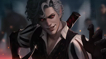 Astarion character from Baldur's Gate 3 video game depicted in an HD desktop wallpaper with dark, mysterious ambience.