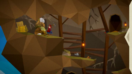 HD desktop wallpaper featuring a scene from the video game 'Passing By - A Tailwind Journey' with a character exploring an underground setting.