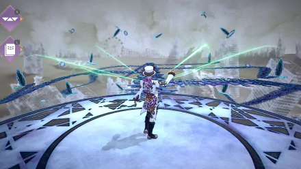 Character performing a magic attack in SaGa Emerald Beyond game HD wallpaper for desktop background.