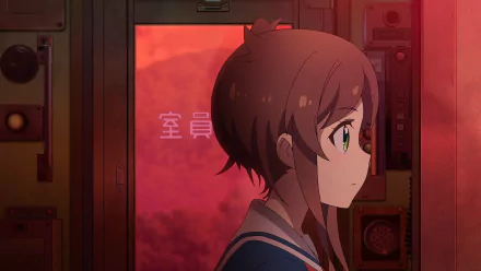 Anime character looking out of train window, HD wallpaper titled 'Train to the End of the World'.