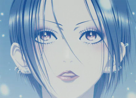 HD Anime Wallpaper featuring Nana Osaki from Nana with a sparkly blue background.