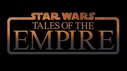 HD desktop wallpaper featuring the logo for Star Wars: Tales of the Empire, with stylized golden and black lettering on a dark background.