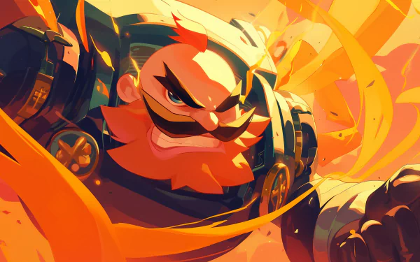 HD desktop wallpaper featuring the animated character Dr. Robotnik in an intense pose with dynamic orange hues in the background.