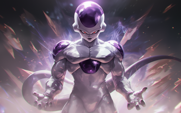 HD wallpaper featuring Frieza from Dragon Ball, with an intense, cosmic background ideal for desktops.