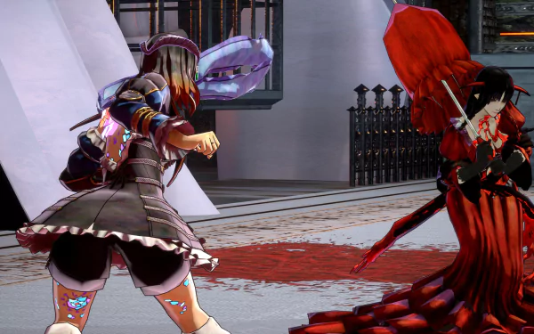 HD Wallpaper featuring Bloodstained: Ritual of the Night video game characters in action for desktop background.