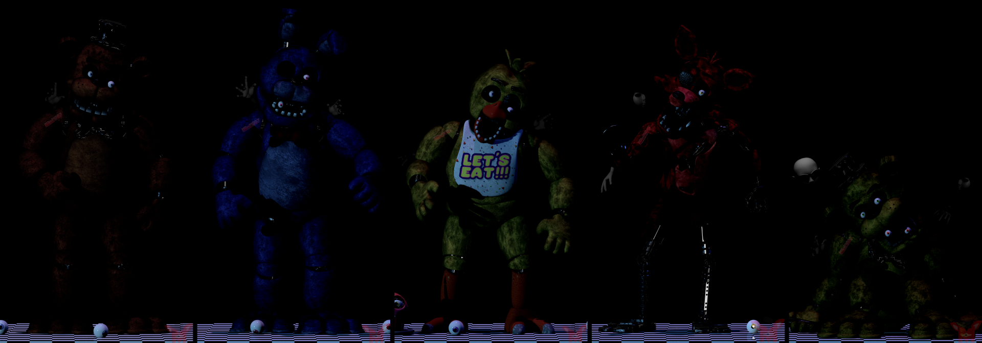 Download Freddy (Five Nights At Freddy's) Golden Freddy (Five Nights At Freddy's) Video Game Freddy Fazbear's Pizza Five Nights At Freddy's 8k Ultra HD Wallpaper by Mikol1987