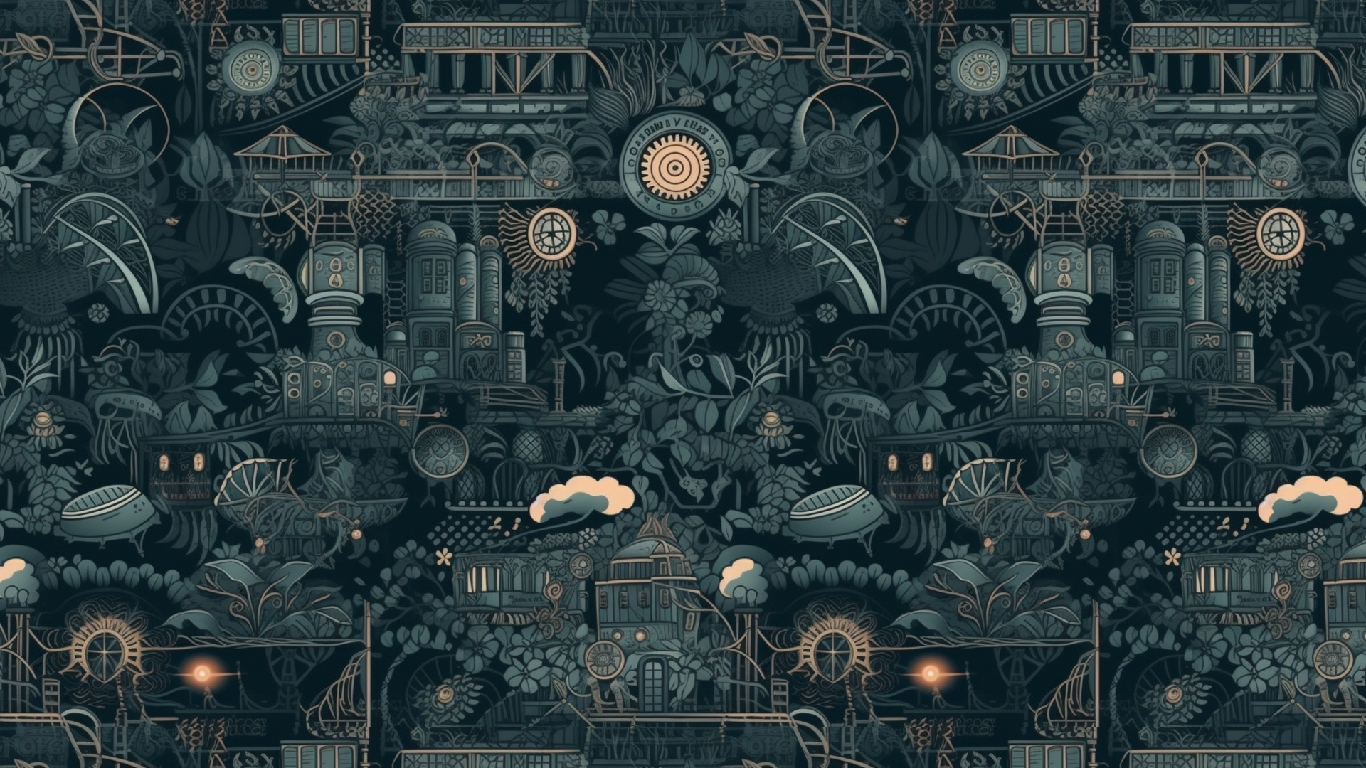 Desktop background of underwater steam punk setting by nutfalcon