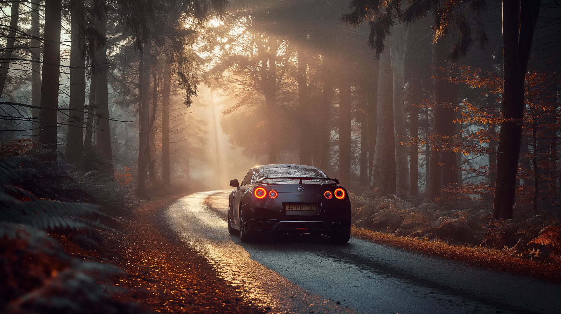 Download Nissan GT-R Forest HD Wallpaper by michaldunaj