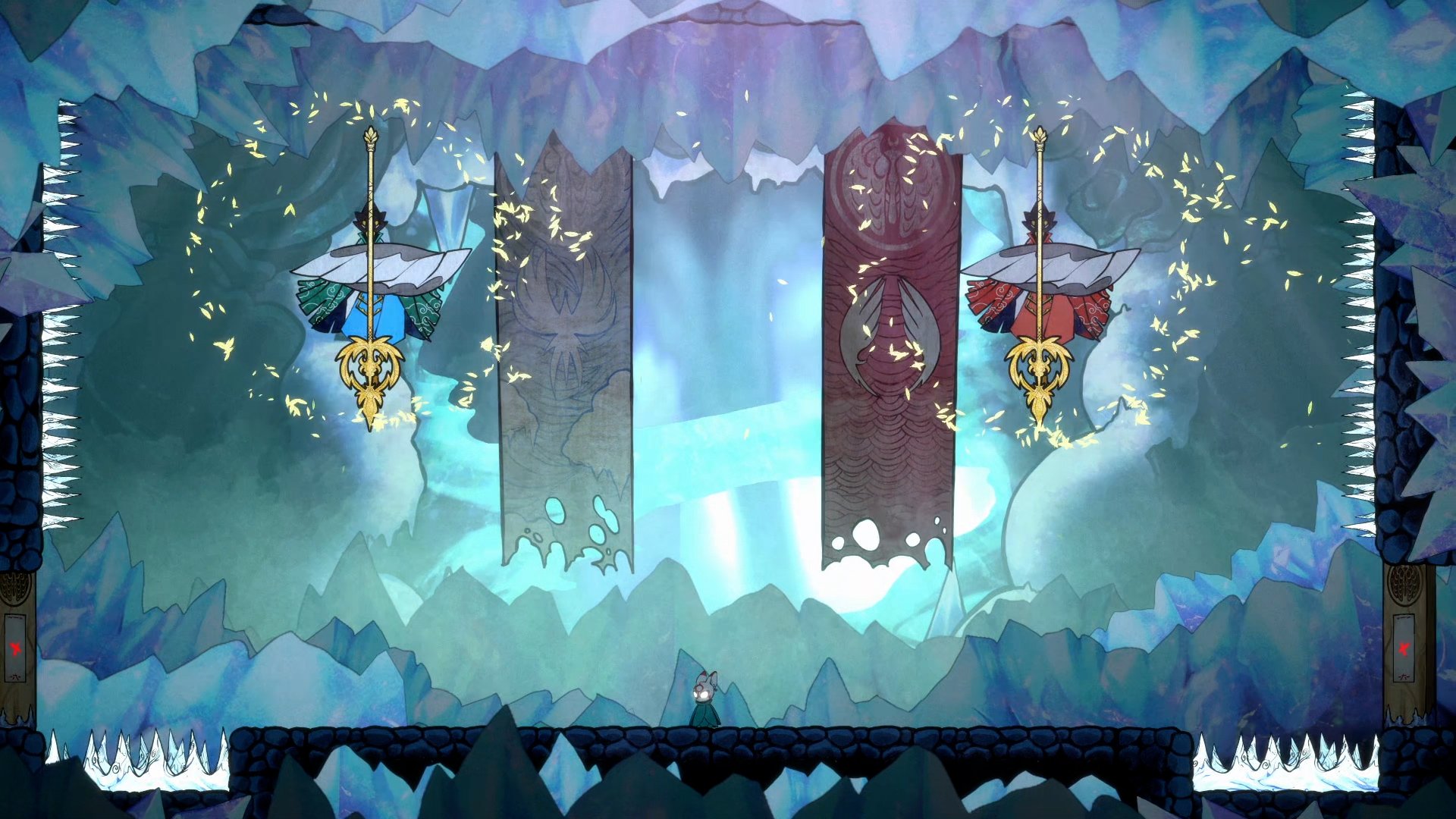 HD desktop wallpaper of Bo: Path of the Teal Lotus video game, showcasing a serene, atmospheric game scene with intricate designs and vibrant colors in a mystical setting.