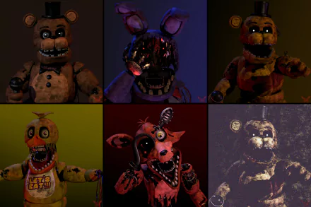 Withered Freddy (Five Nights at Freddy's) Golden Freddy (Five Nights At Freddy's) video game Five Nights At Freddy's 2 Five Nights at Freddy's HD Desktop Wallpaper | Background Image