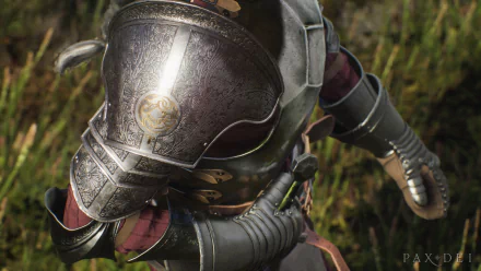 An HD desktop wallpaper and background featuring detailed armor from the video game Pax Dei.