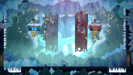 HD desktop wallpaper of Bo: Path of the Teal Lotus video game, showcasing a serene, atmospheric game scene with intricate designs and vibrant colors in a mystical setting.