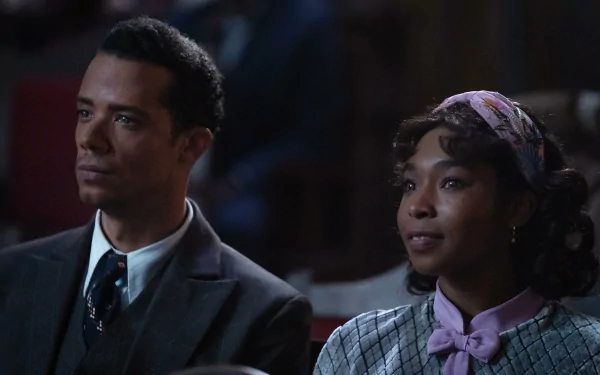 HD wallpaper of two characters from the TV show Interview with the Vampire, attentively watching an event.