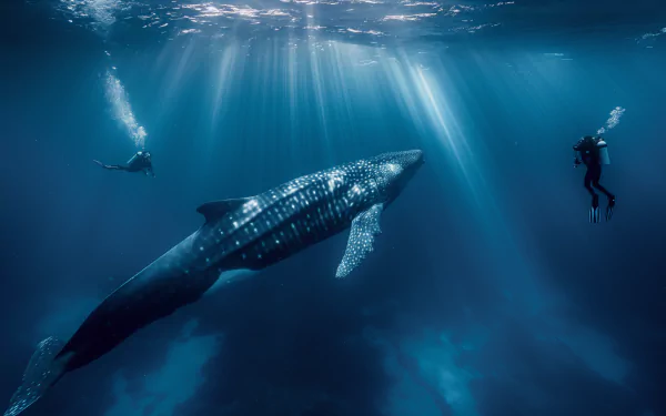 whale shark diver HD Desktop Wallpaper | Background Image