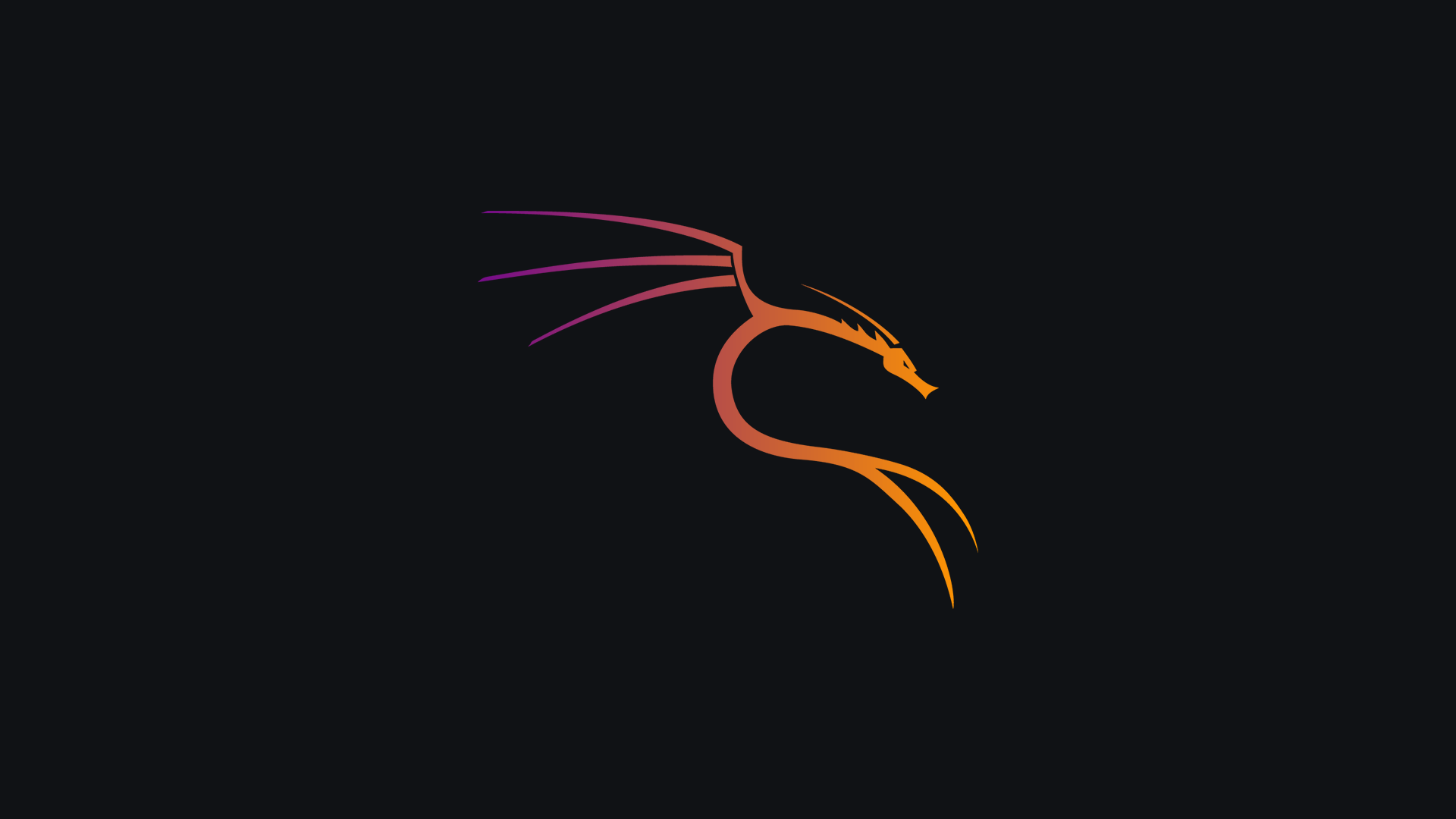 HD desktop wallpaper featuring a stylized, minimalistic Kali Linux dragon logo with a sleek, dark background, blending themes from Kali Linux and .hack.