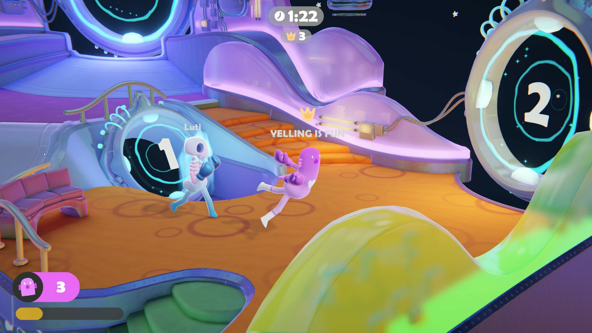 HD desktop wallpaper featuring characters from the video game Bare Butt Boxing. The vibrant design captures the fun and quirky essence of the game.