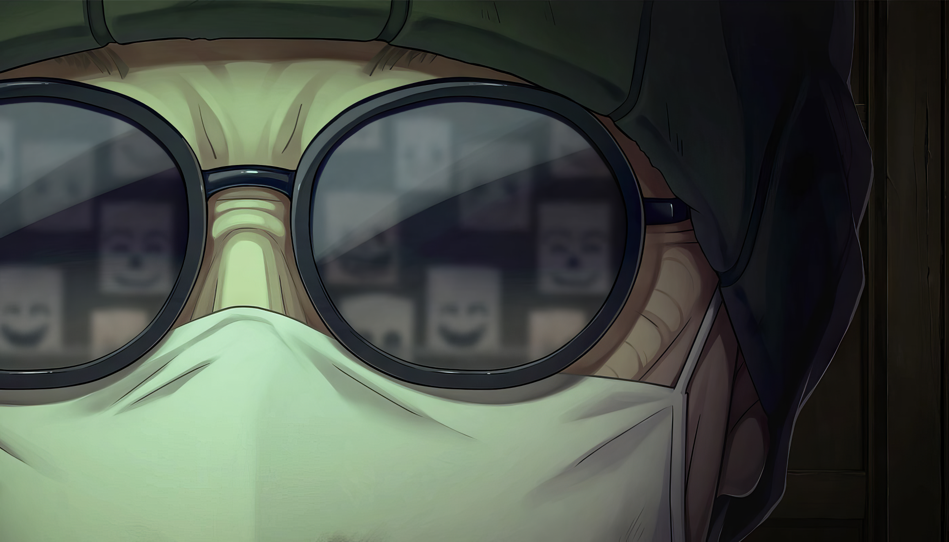 HD desktop wallpaper depicting Emio from The Smiling Man in the Famicom Detective Club video game, featuring stylish sunglasses.