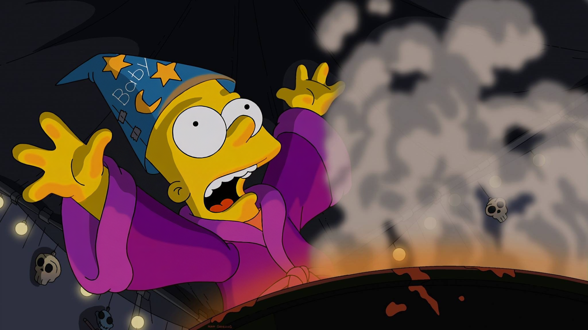 HD desktop wallpaper featuring Bart Simpson from the iconic TV show The Simpsons, capturing his playful and mischievous spirit in vibrant colors.