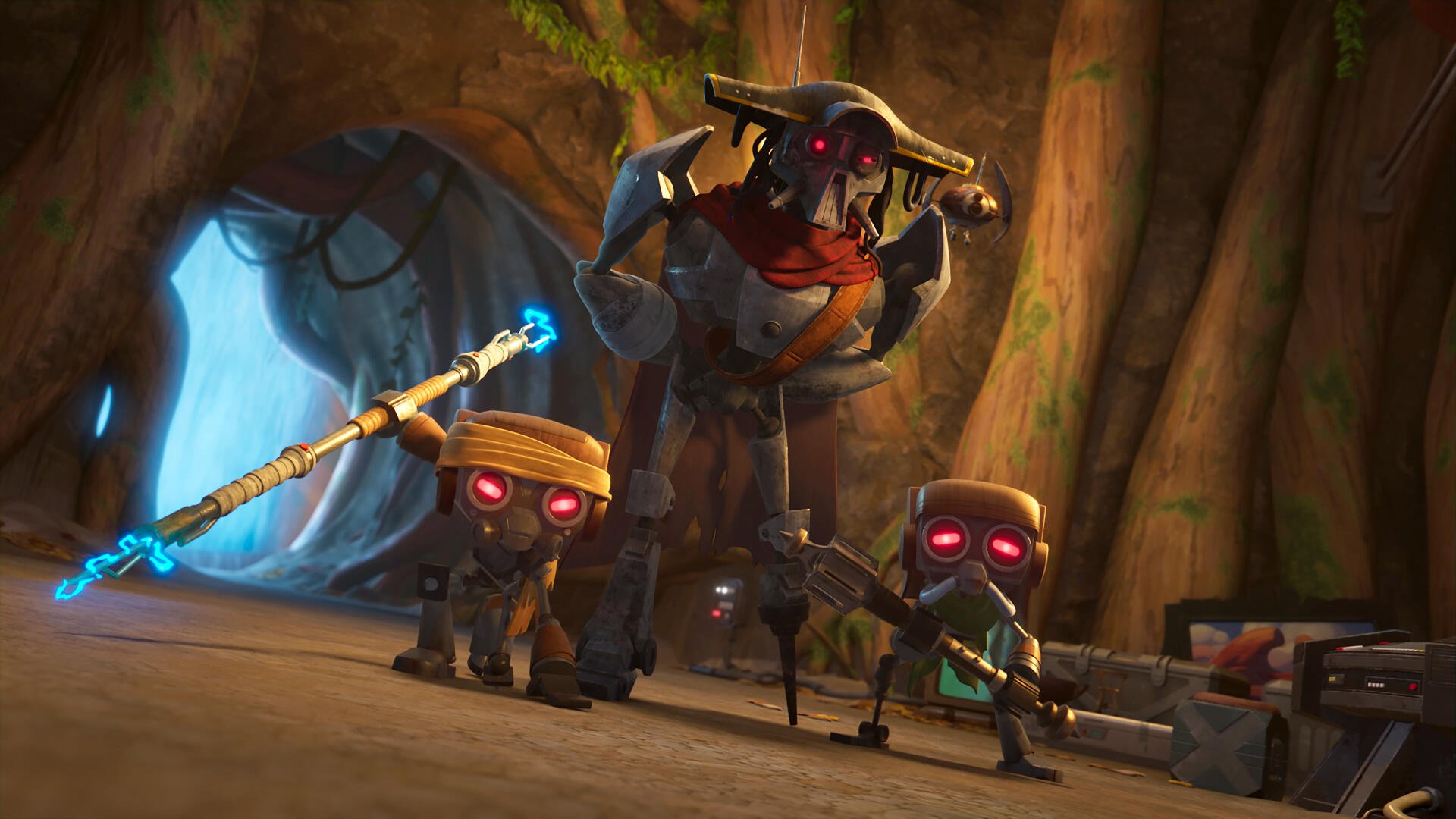 A vibrant 4K Ultra HD wallpaper featuring characters from the TV show Star Wars: Young Jedi Adventures, showcasing their adventurous spirit in a galaxy far, far away.