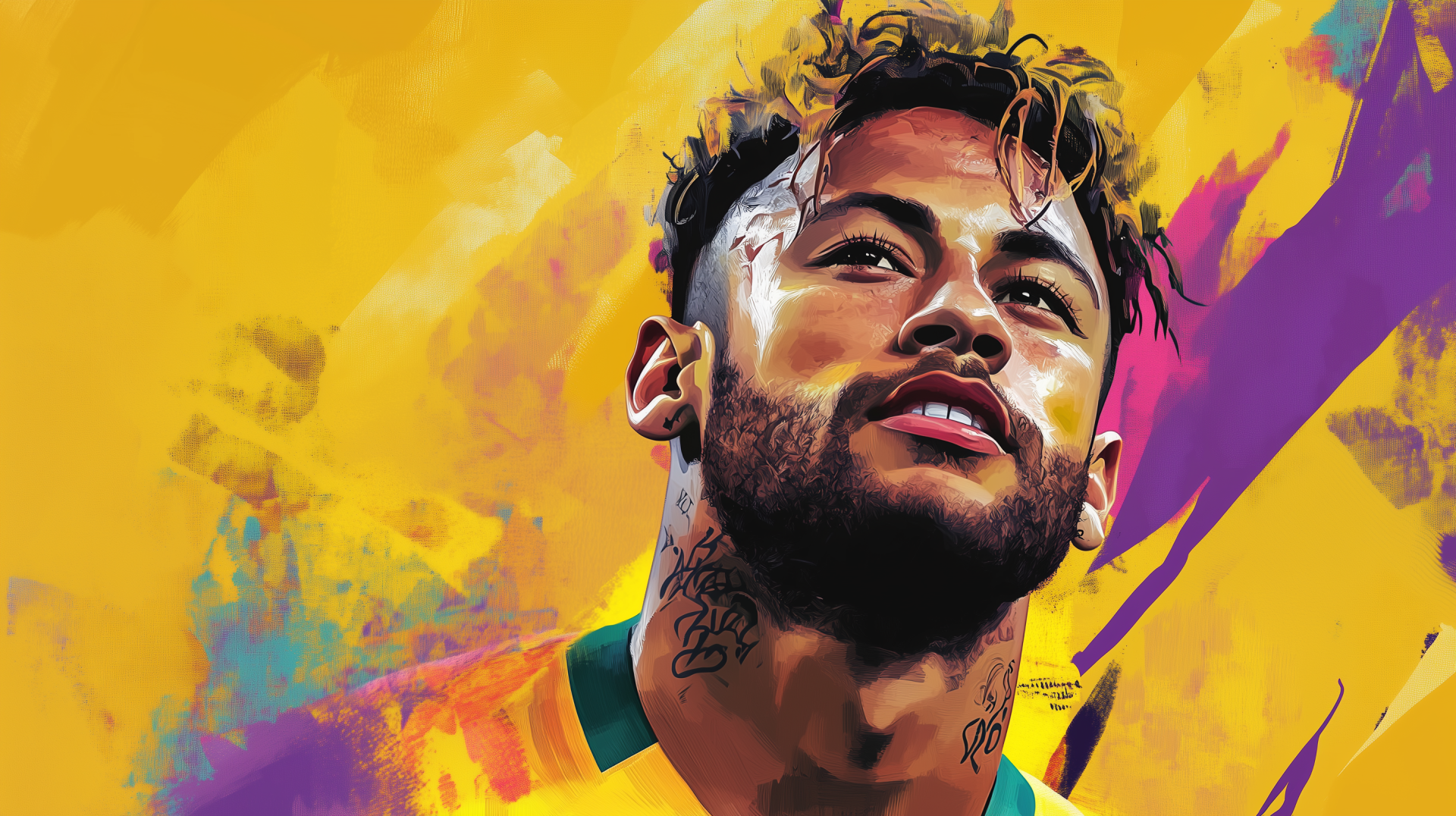 High-definition desktop wallpaper featuring Neymar in action, capturing the excitement of soccer and the dynamic energy of sports.
