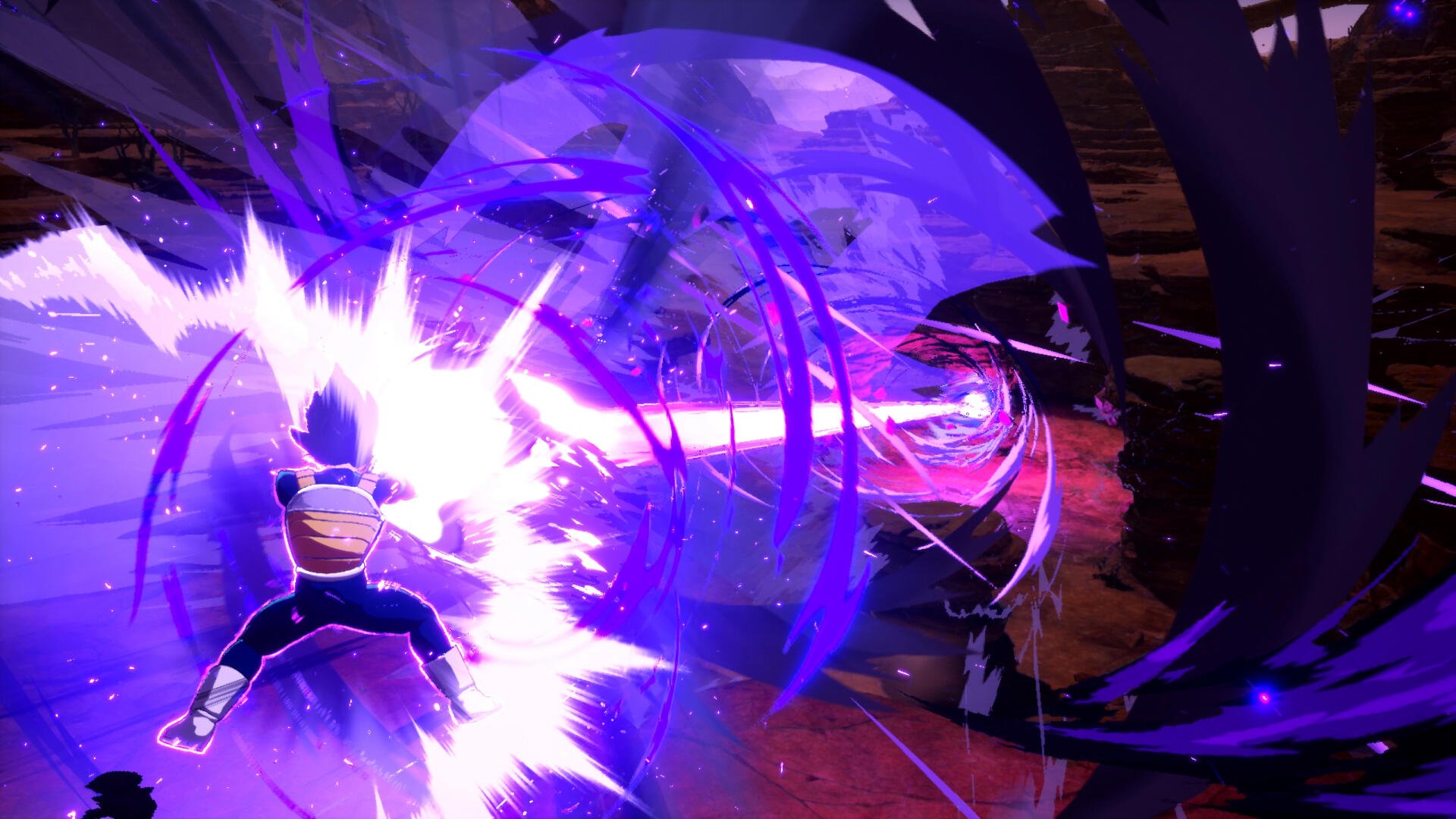 HD PC desktop wallpaper featuring Vegeta from DRAGON BALL: Sparking! ZERO unleashing a powerful energy attack in dynamic action.