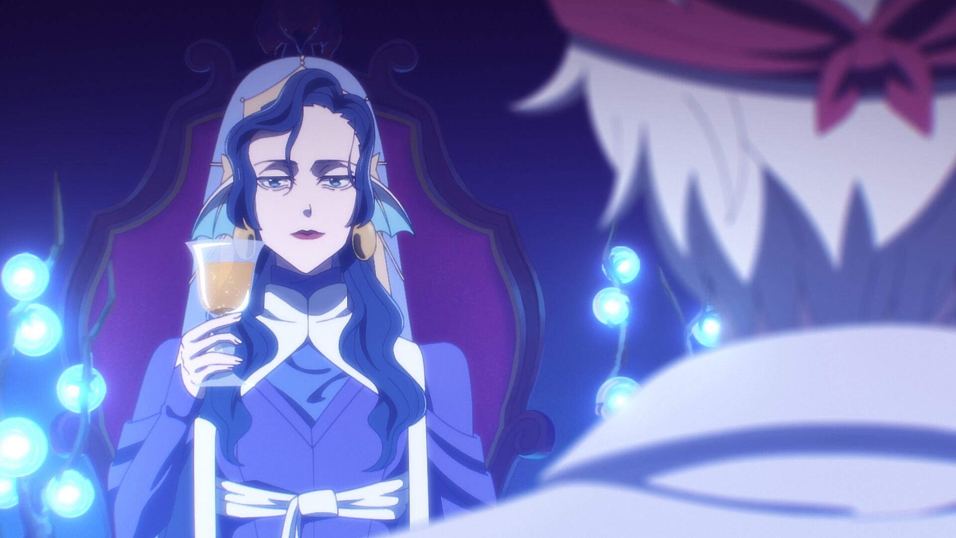 Anime-themed HD wallpaper titled Bye Bye Earth, featuring a character in a blue outfit holding a drink, set against a dark, atmospheric background with glowing lights.