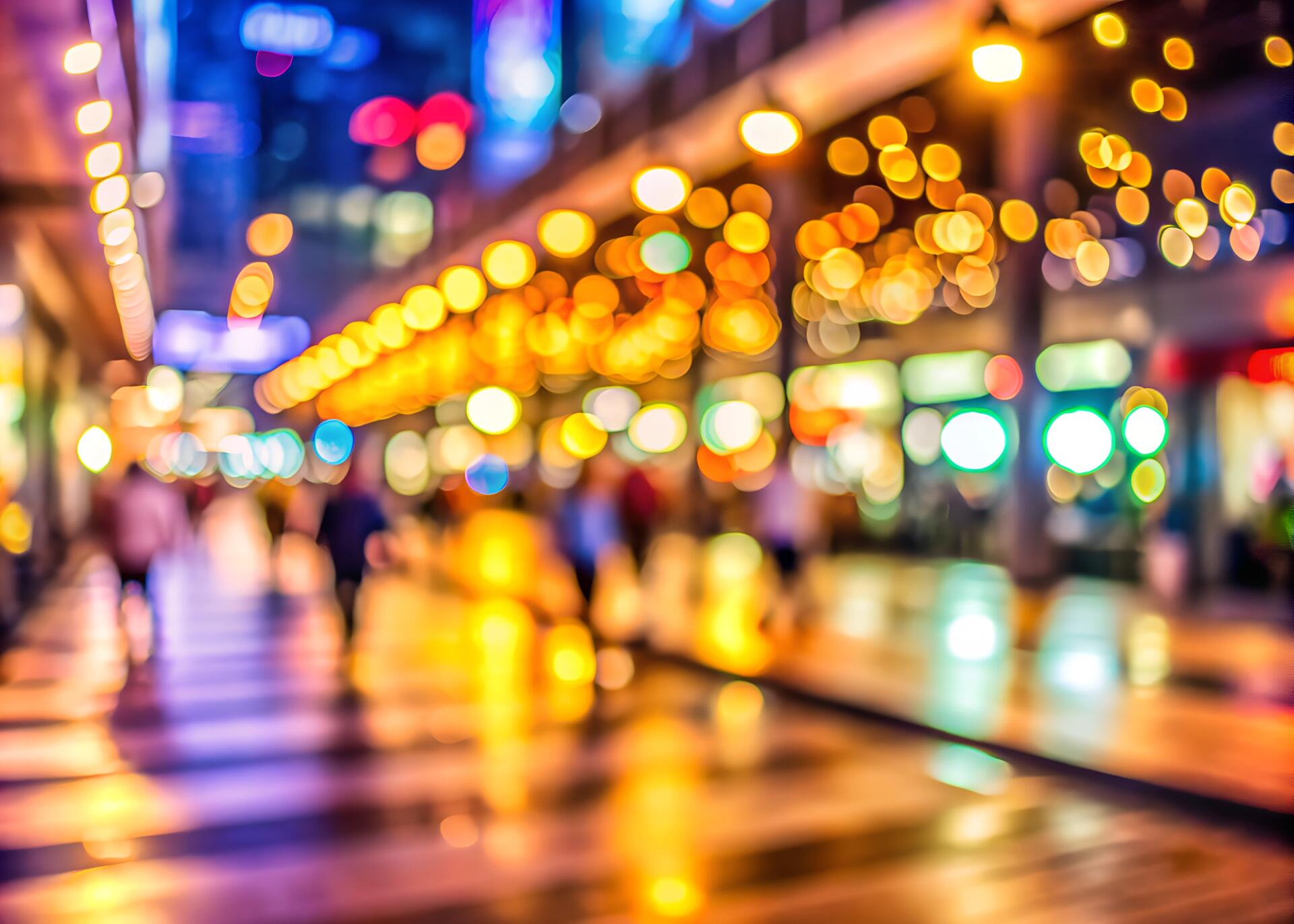 Bokeh City At Night Colorful by soheltanwar