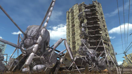 HD desktop wallpaper featuring imagery from the video game Earth Defense Force 6, capturing the game's dynamic action and vibrant graphics.