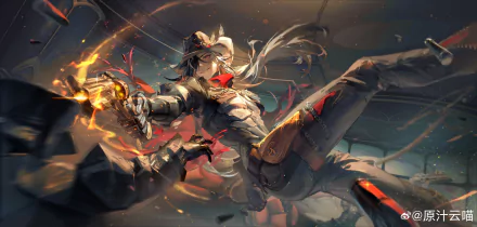 Dynamic 4K Ultra HD Honkai: Star Rail desktop wallpaper featuring SilverCowboy in a dramatic cowboy shootout at Boothill, with vivid action and fiery effects.