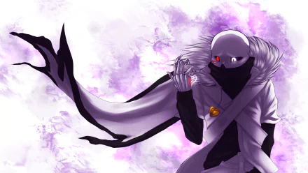 HD desktop wallpaper featuring Cross!Sans from the video game Undertale, depicted with a mysterious aura and a striking purple background.