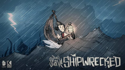 HD desktop wallpaper featuring characters and landscapes from the video game Don't Starve, showcasing its distinctive art style and immersive atmosphere.