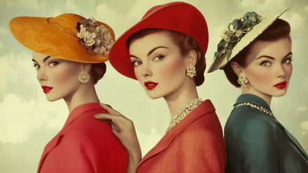 A stylish woman showcases vintage fashion, creating a captivating aesthetic that enhances this HD desktop wallpaper and background.