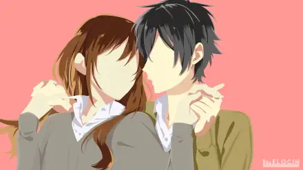 HD wallpaper featuring characters Izumi Miyamura and Hori Kyouko from the anime Hori-san To Miyamura-kun. A vibrant and engaging background for fans of the series.