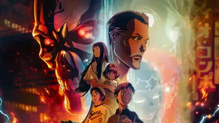 An HD desktop wallpaper featuring artwork inspired by Terminator Zero in an anime style, showcasing a futuristic and dynamic aesthetic.