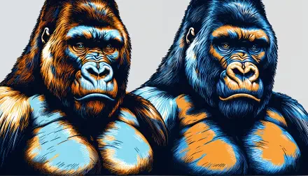 gorilla Digital Art Wildlife illustration animal portrait HD Desktop Wallpaper | Background Image