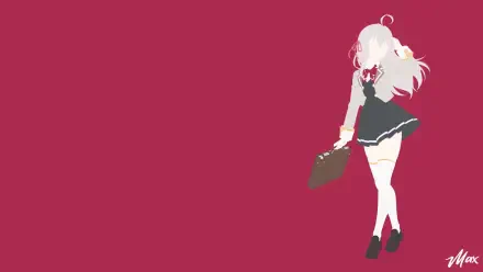 HD PC desktop wallpaper featuring Alisa Mikhailovna Kujou from the anime Alya Sometimes Hides Her Feelings against a solid red background.