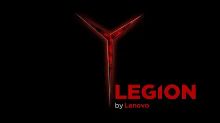 A sleek HD PC desktop wallpaper featuring the bold LEGION logo by Lenovo, set against a striking black background, emphasizing technology and modern design.