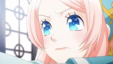 A high-definition desktop wallpaper featuring Nina from The Starry Bride, showcasing her intense expression and striking blue eyes against a decorative background.