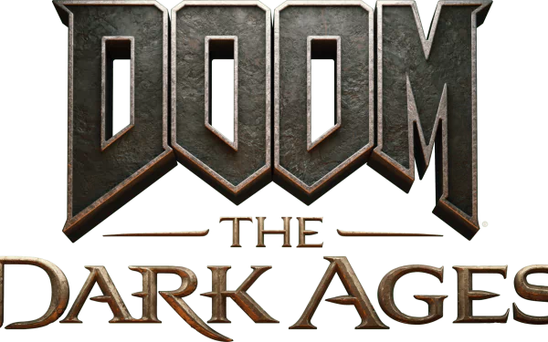 HD desktop wallpaper featuring the title DOOM: The Dark Ages, showcasing a bold and striking design that captures the essence of the iconic video game series.
