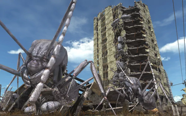 HD desktop wallpaper featuring imagery from the video game Earth Defense Force 6, capturing the game's dynamic action and vibrant graphics.