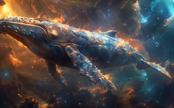 whale space fantasy HD Desktop Wallpaper | Background Image