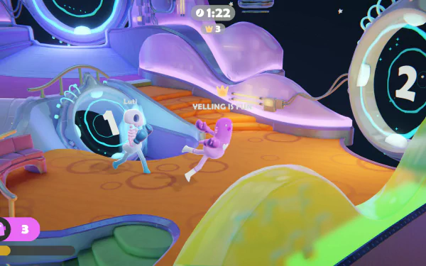 HD desktop wallpaper featuring characters from the video game Bare Butt Boxing. The vibrant design captures the fun and quirky essence of the game.