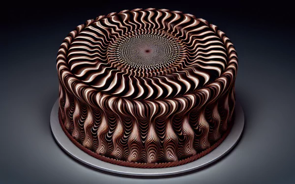 A rich chocolate cake displayed as a high-definition desktop wallpaper, showcasing its decadent layers and creamy frosting against a visually appealing background.
