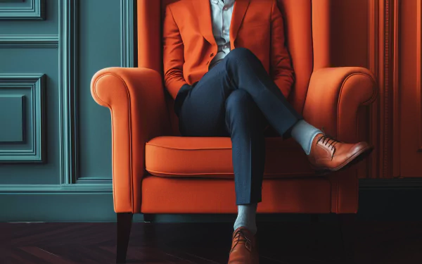 A stylish man in a suit embodies a preppy aesthetic, designed as a striking HD desktop wallpaper and background to enhance your workspace.