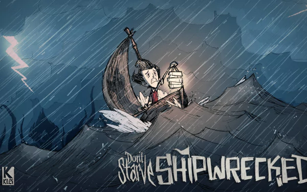 HD desktop wallpaper featuring characters and landscapes from the video game Don't Starve, showcasing its distinctive art style and immersive atmosphere.