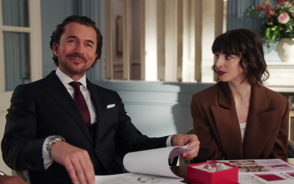 HD desktop wallpaper featuring scenes from the TV show Emily in Paris, capturing the vibrant essence and charm of Parisian life.