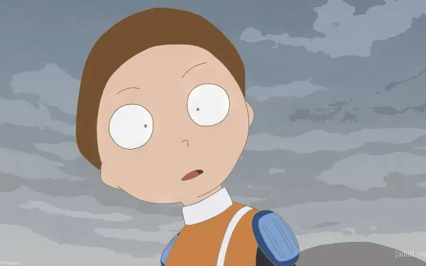 A vibrant HD desktop wallpaper featuring Morty Smith from Rick and Morty: The Anime, showcasing his distinct character in an animated style.