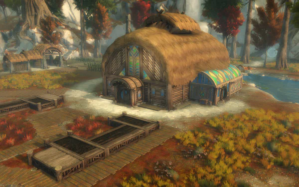 HD desktop wallpaper featuring the rich landscapes of Janthir Wilds from the video game Guild Wars 2, showcasing vibrant colors and immersive environments.