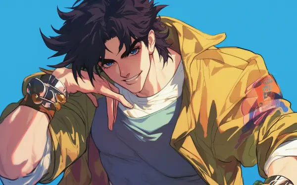 A dynamic HD desktop wallpaper featuring Joseph Joestar from anime, showcasing vibrant colors and engaging design elements to elevate your background aesthetic.